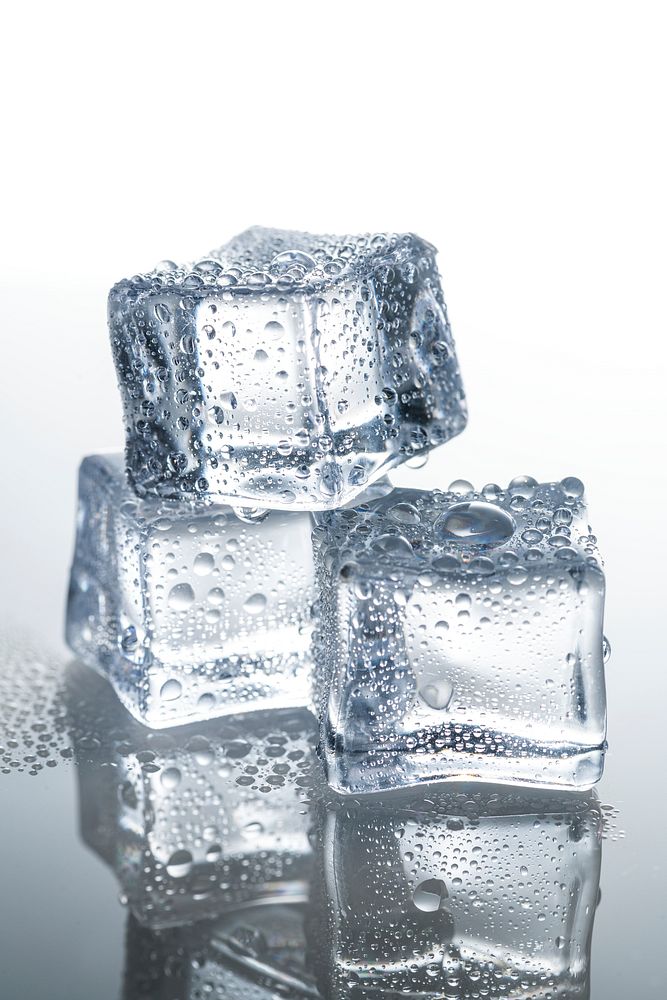 Ice cubes macro shot