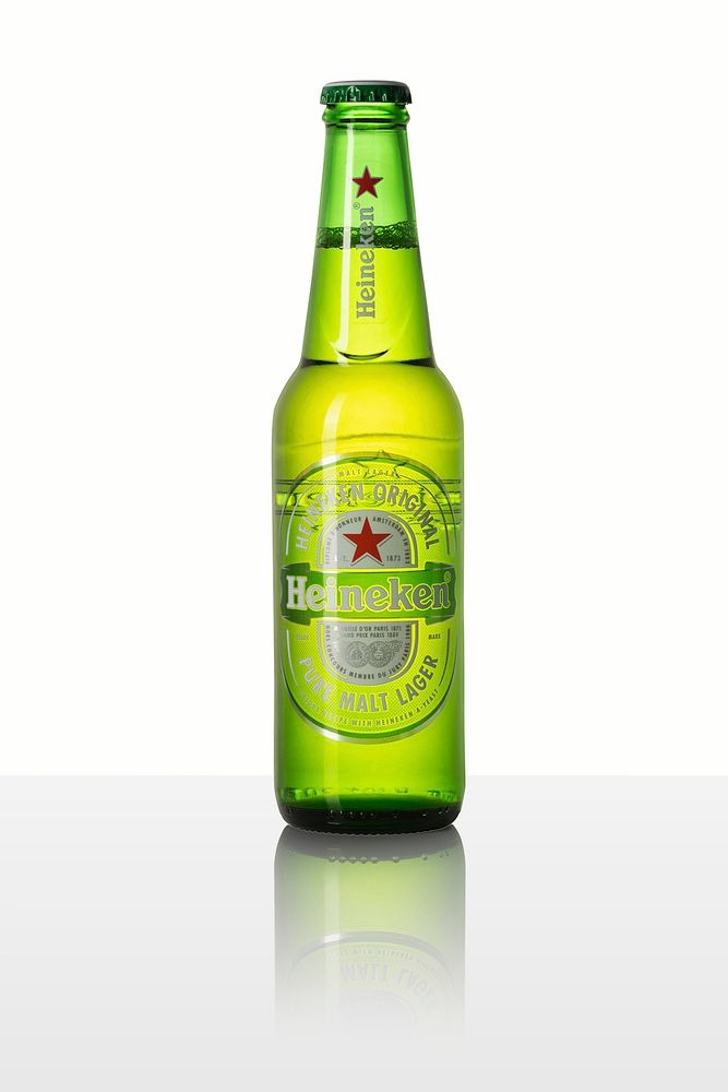 Heineken beer in a glass bottle. JANUARY 29, 2020 - BANGKOK, THAILAND