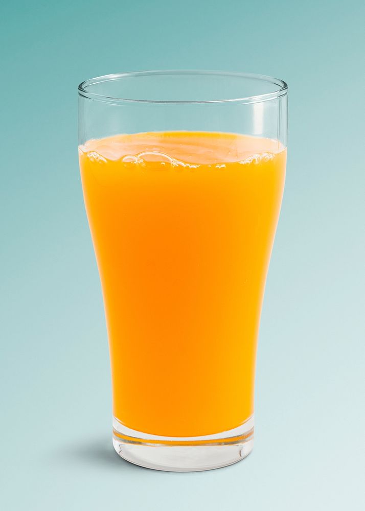 A glass of fresh organic orange juice mockup