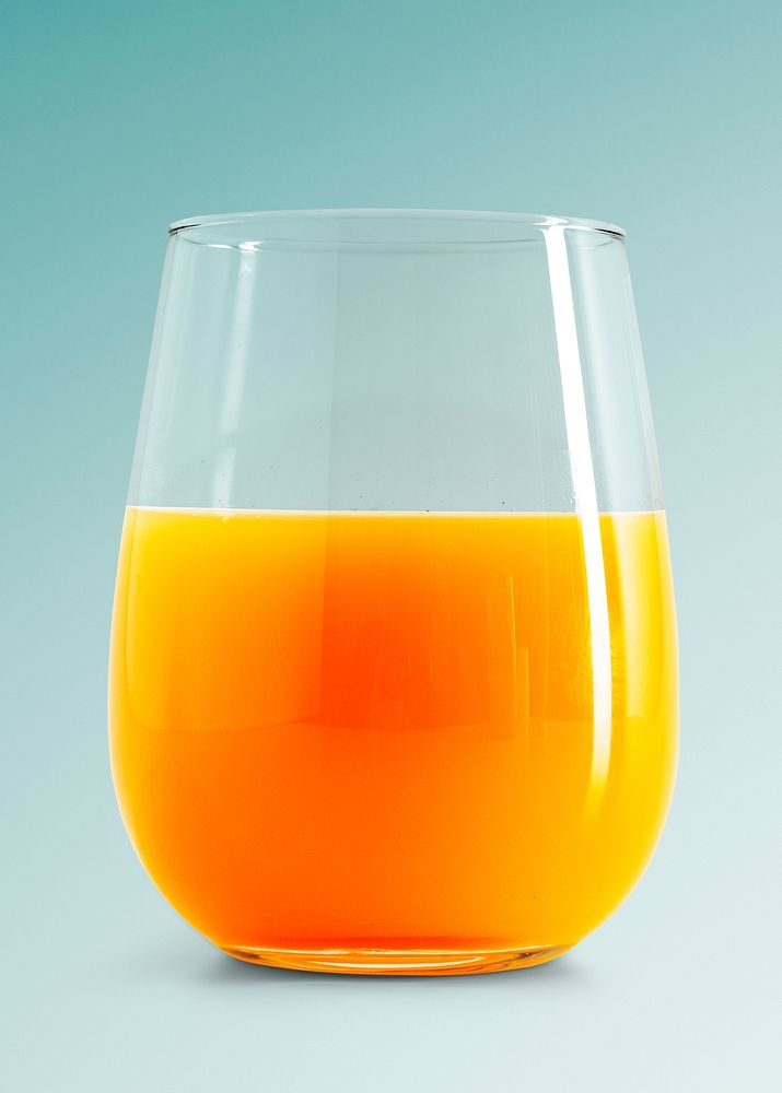 A glass of fresh organic orange juice mockup