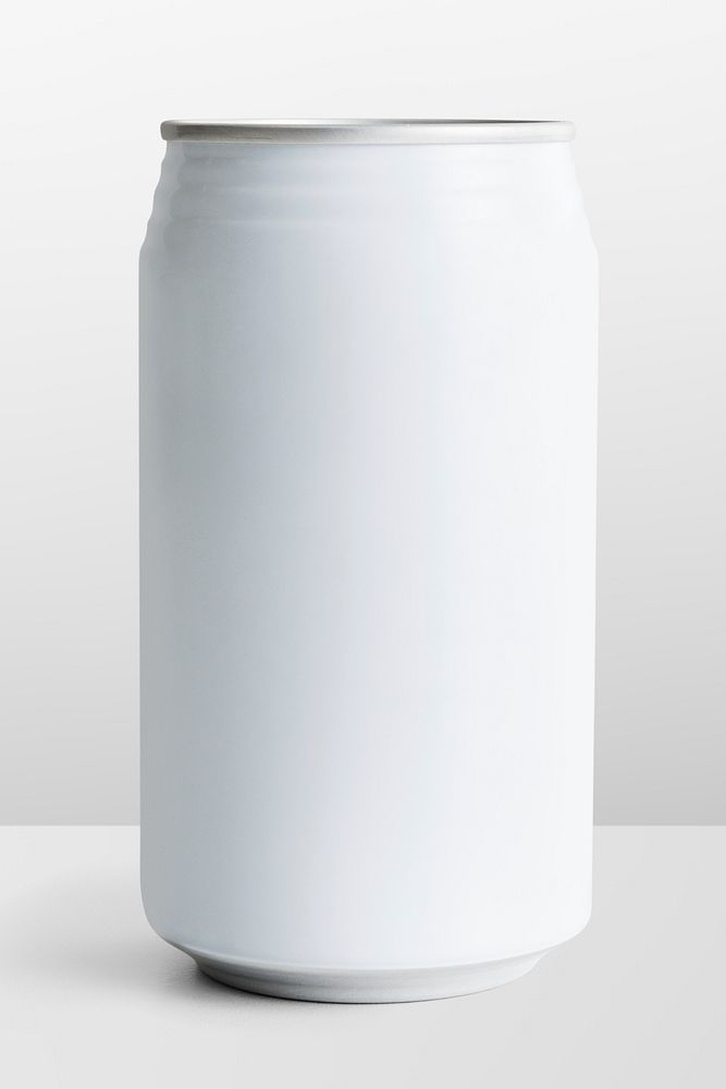 Minimal white tin can with copy space 
