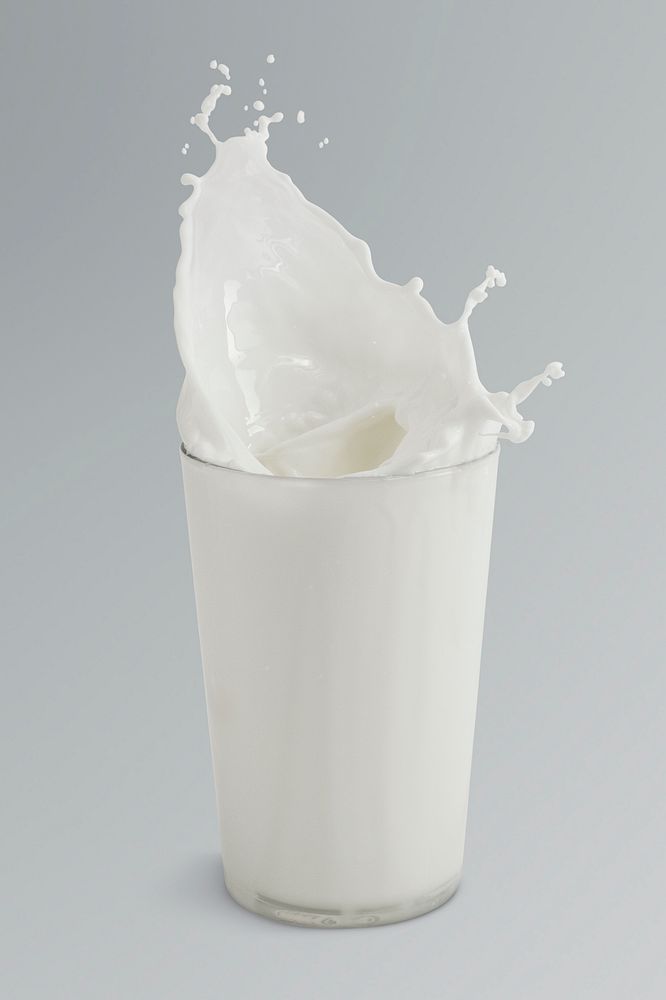 Milk splashing from a glass mockup