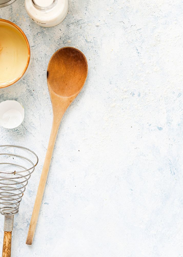 Baking utensils on a white background 