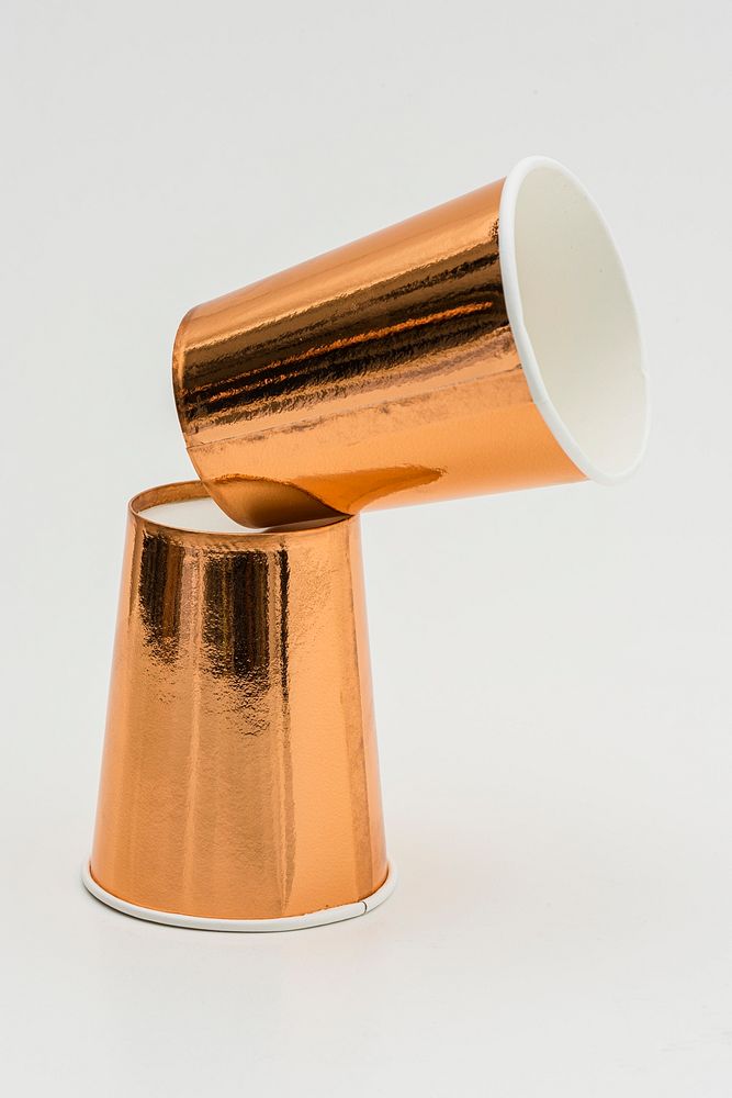 Shiny golden plsstic cups design resource 