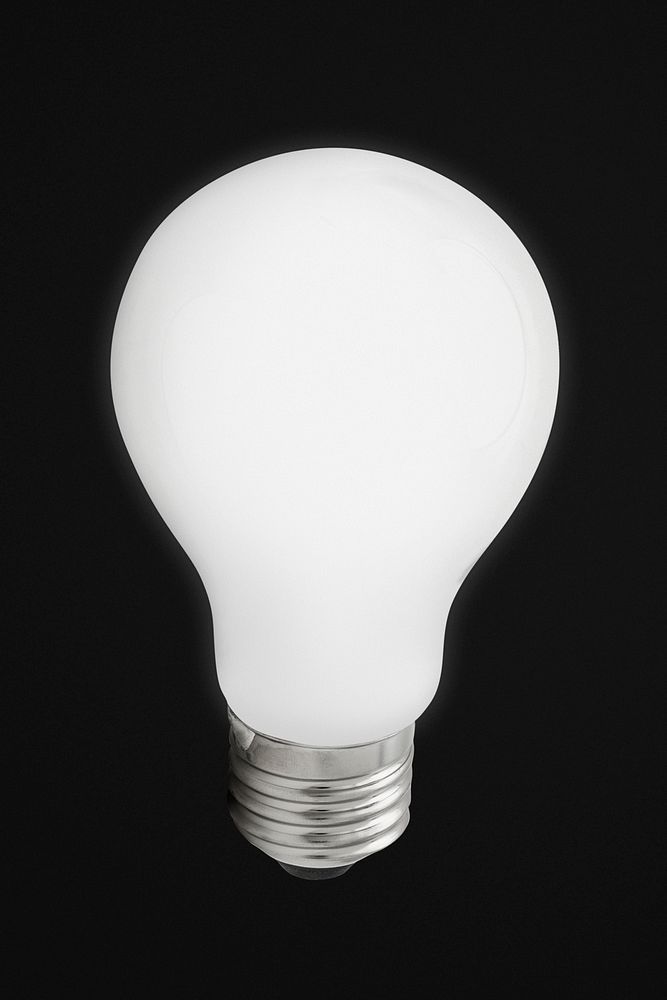 LED light bulb mockup on a black background