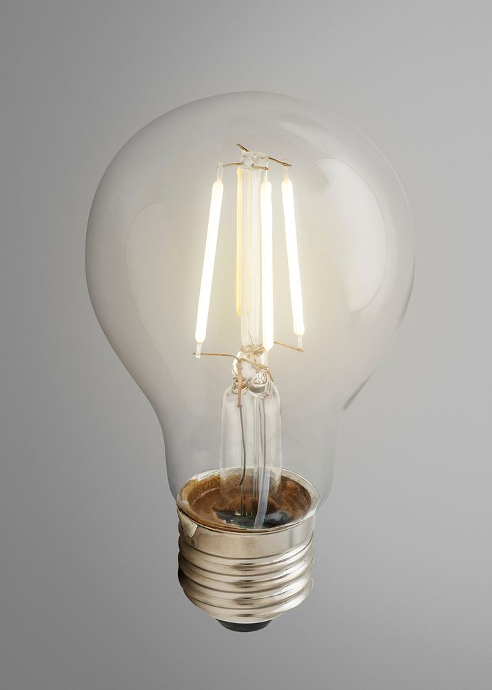Edison light bulb mockup on a gray background