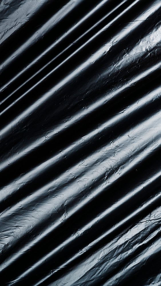 Disposable black garbage bag texture