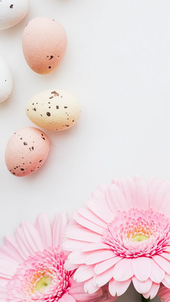 iPhone wallpaper, Easter mobile background with pink flowers
