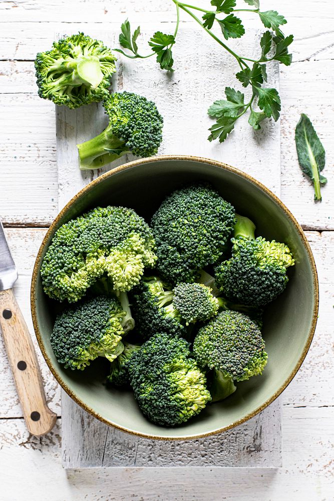 Cut fresh natural green broccoli 