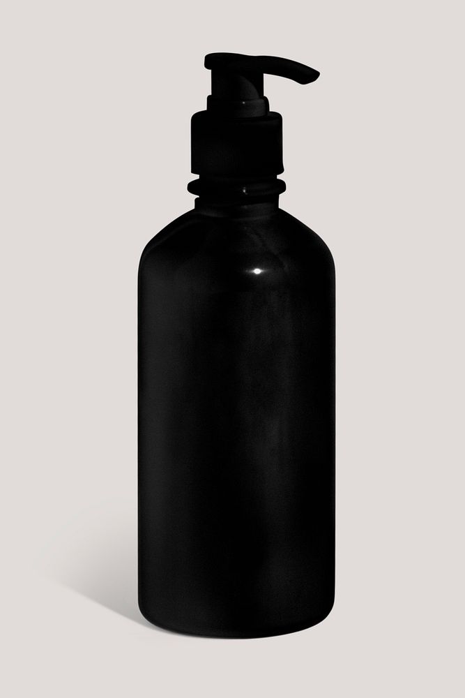 Black skin care bottle mockup design