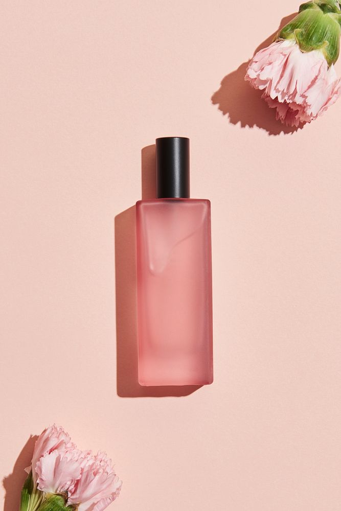 Pink blank perfume glass bottle design resource