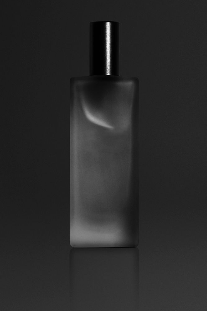 Black blank perfume glass bottle mockup design