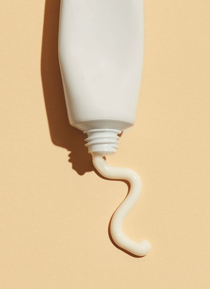Cream from an unlabeled beige tube