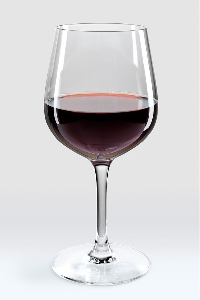 Red wine in a glass mockup