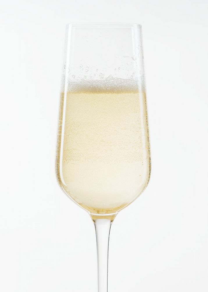 White sparkling wine in a glass closeup
