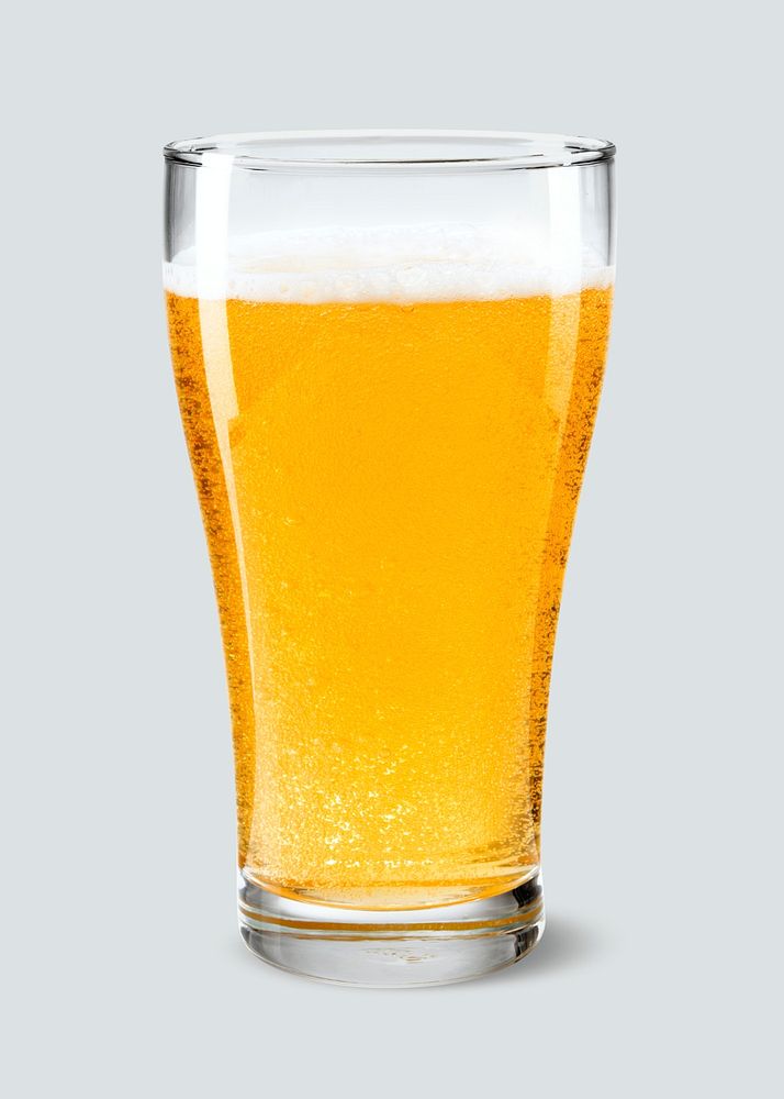 Beer pint product mockup on gray background