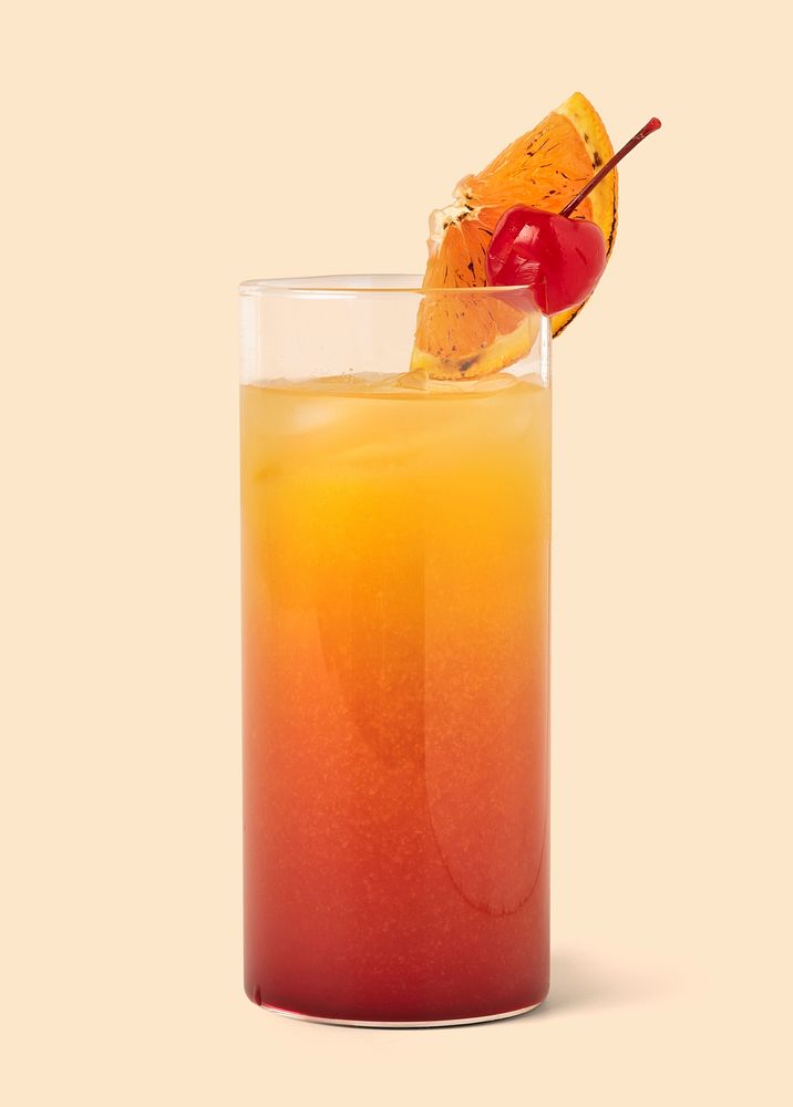 Sex on the beach cocktail drink on background mockup