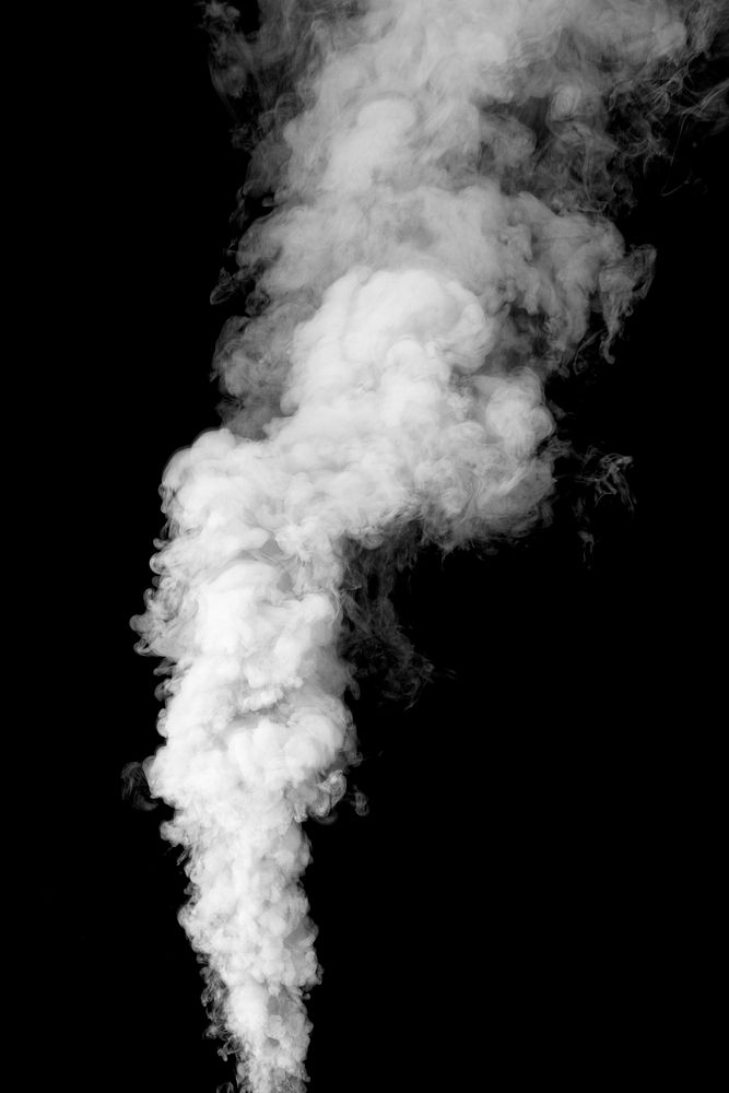 White smoke effect design element on a black background