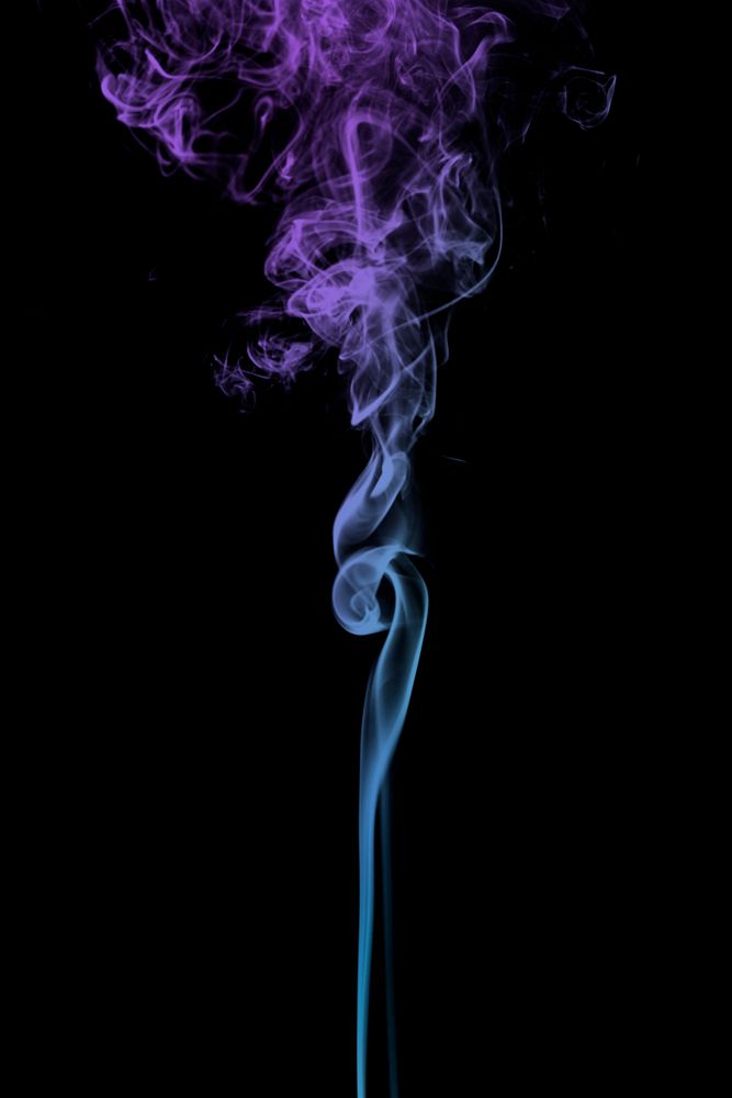 Purple smoke effect design element on a black background