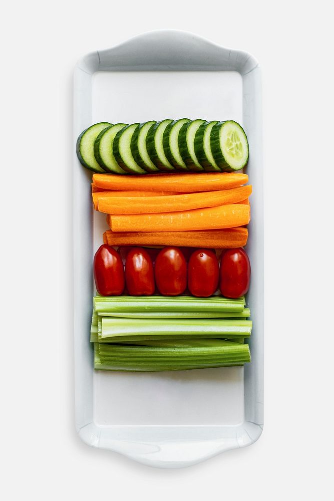 Fresh vegetables on a white plate