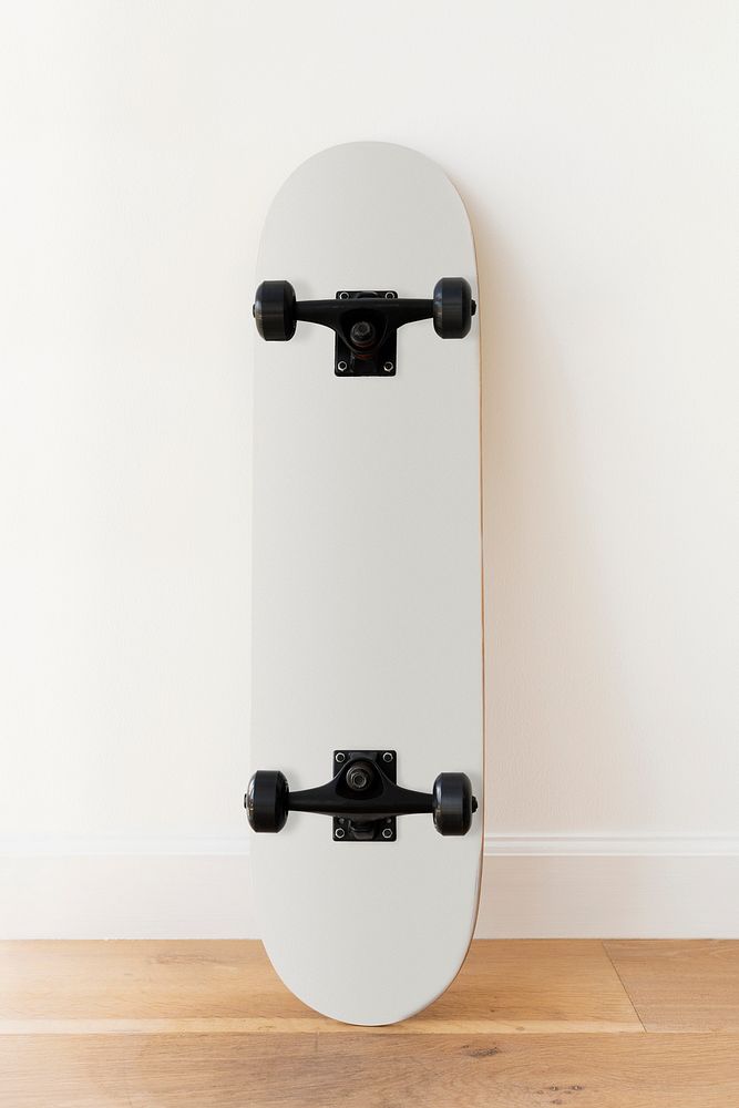 Plain white skateboard design element