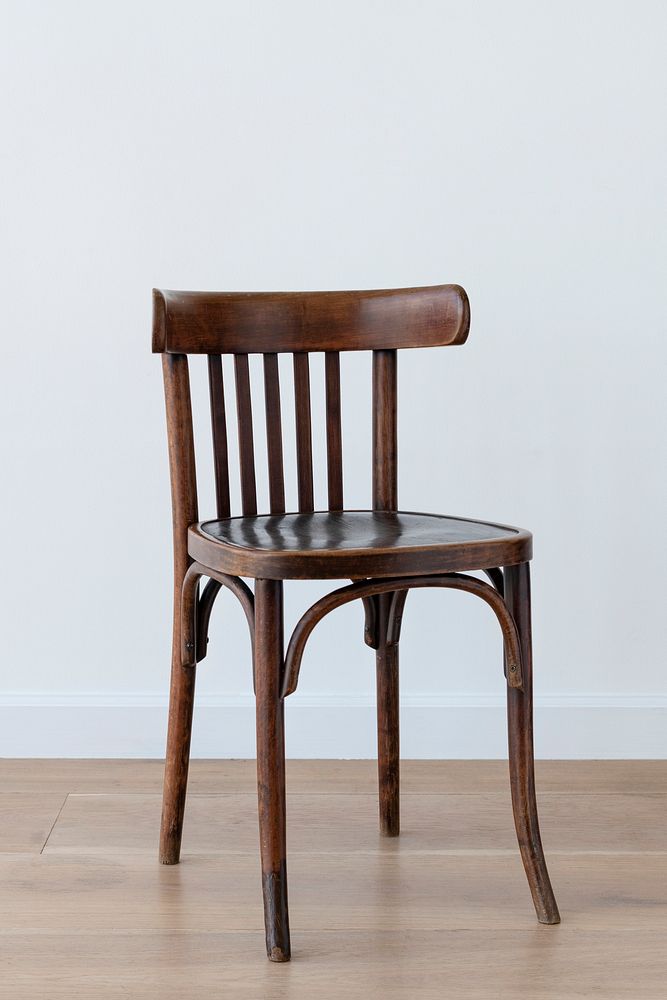 Brown wooden chair on wooden floor