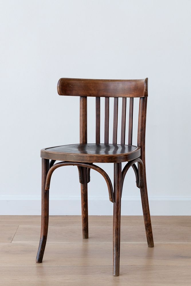 Brown wooden chair on wooden floor