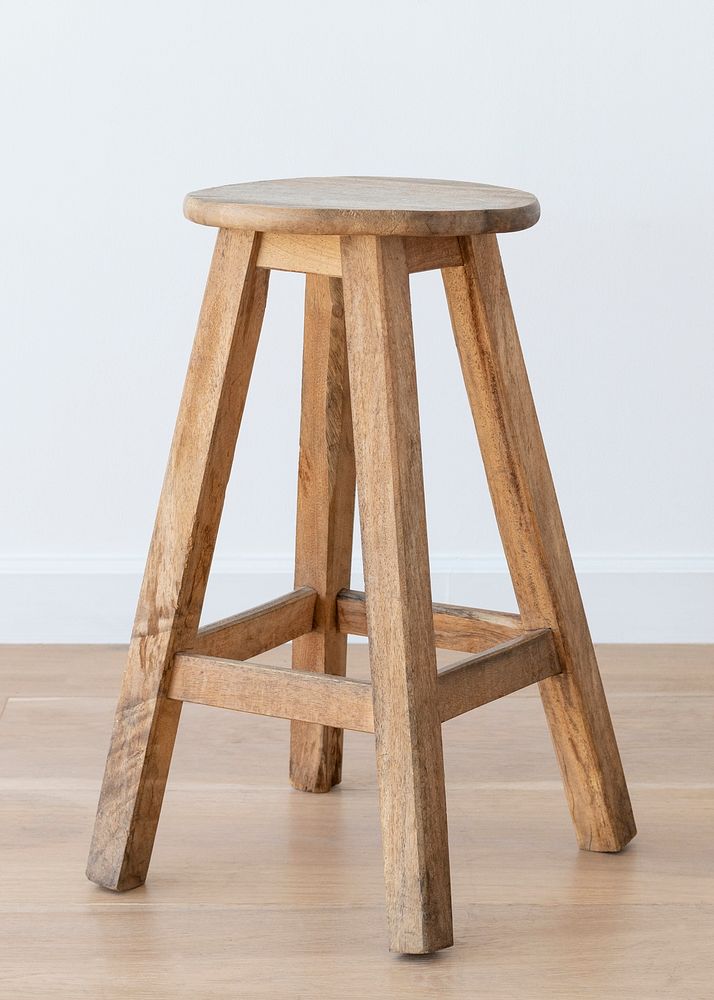 Single stool on a wooden floor