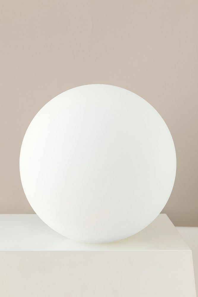 Minimal white decorative ball table Free Photo rawpixel