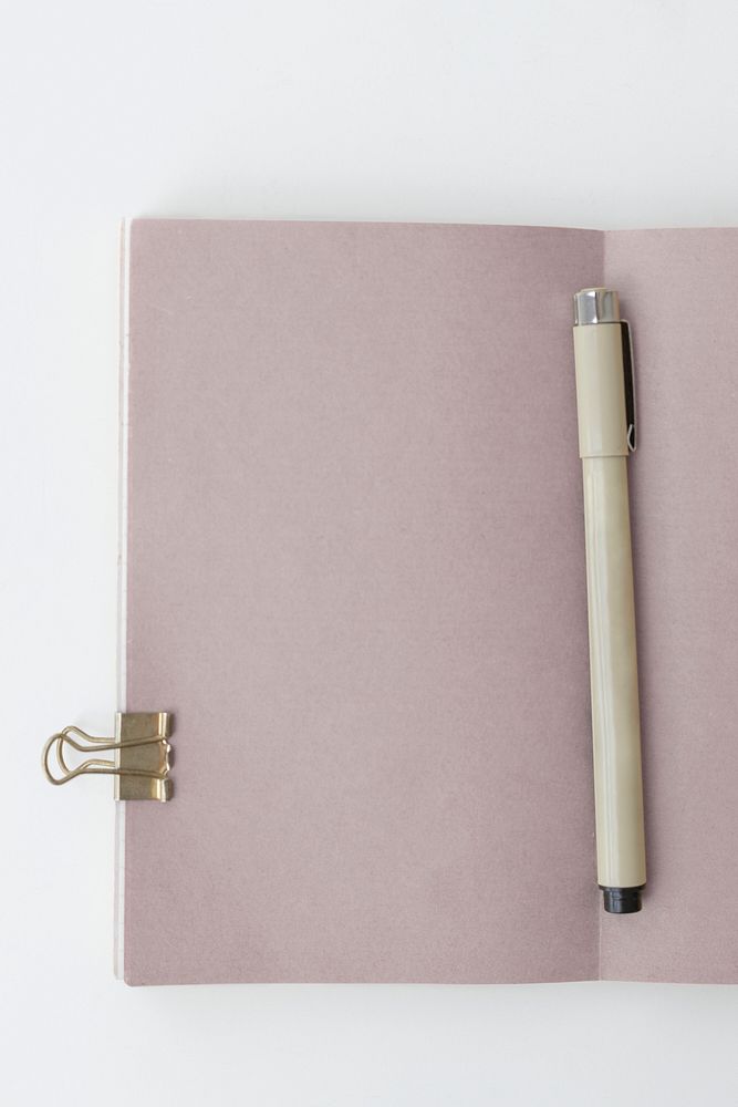 Blank plain purple notebook page mockup