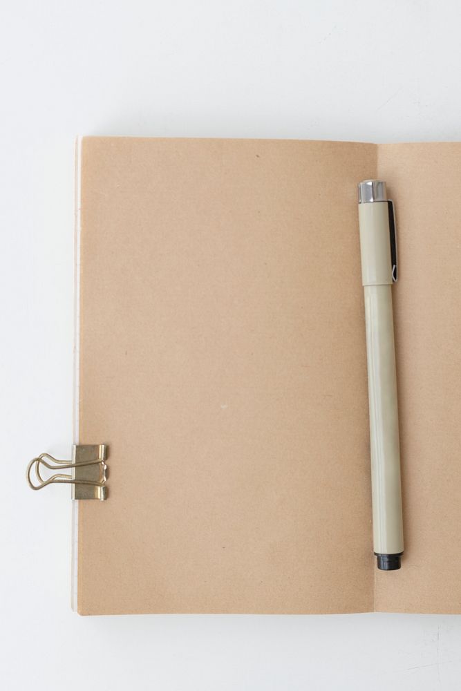 Blank plain brown paper notebook page