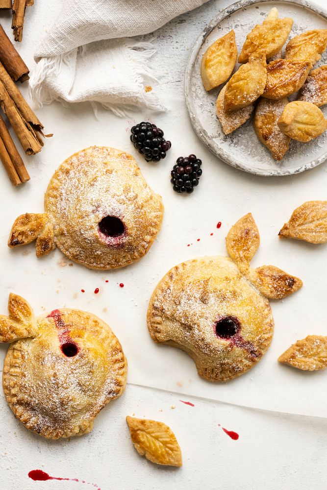 Homemade blackberry apple pies thanksgiving food photography