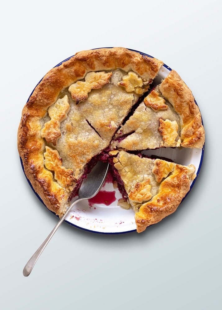 Sliced cherry pie psd food photography mockup