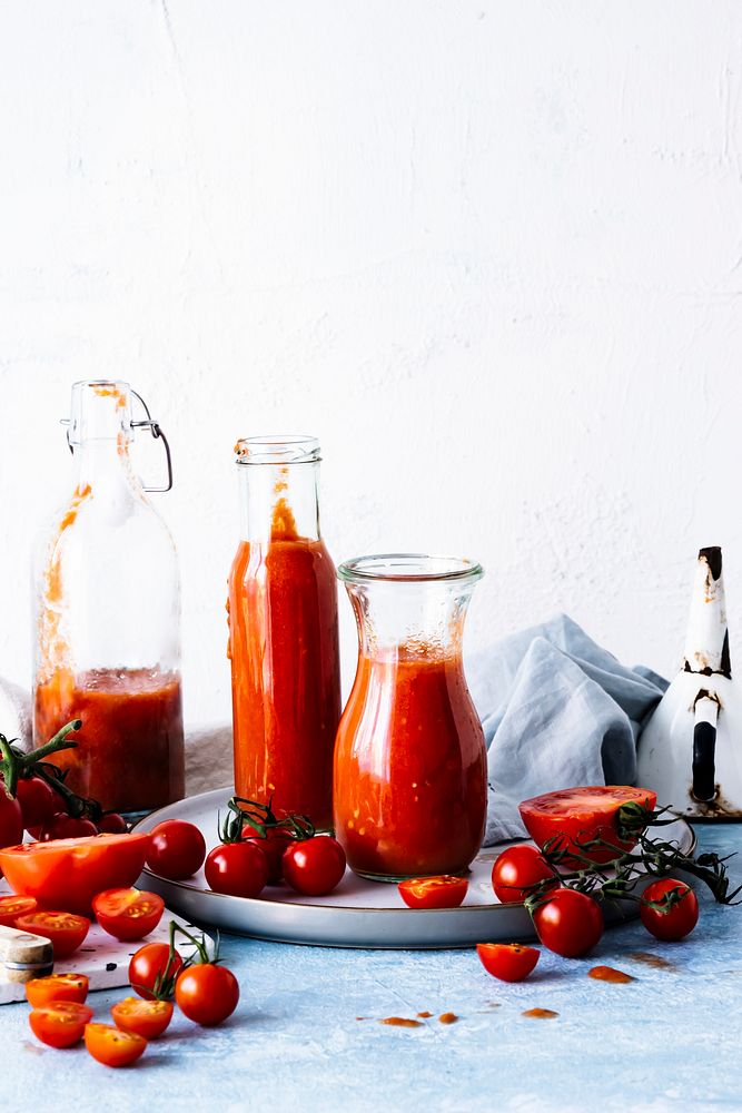 Homemade gazpacho tomato soup food photography