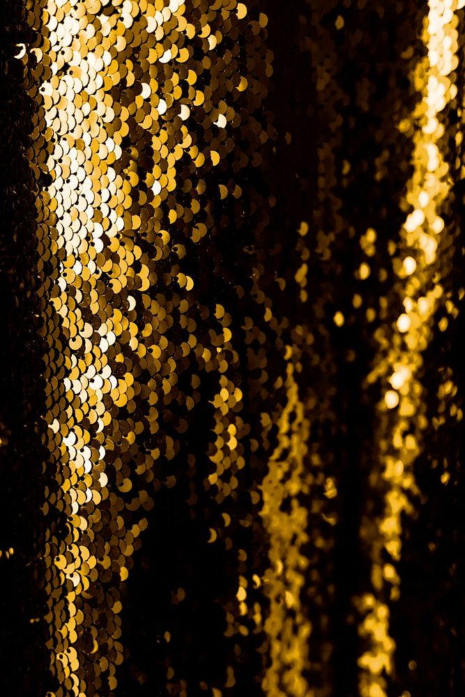 Fabric with shiny golden sequins