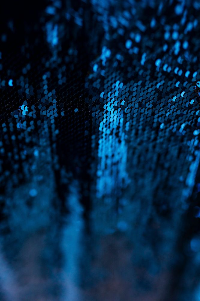 Fabric with shiny blue sequins  free image by rawpixel.com