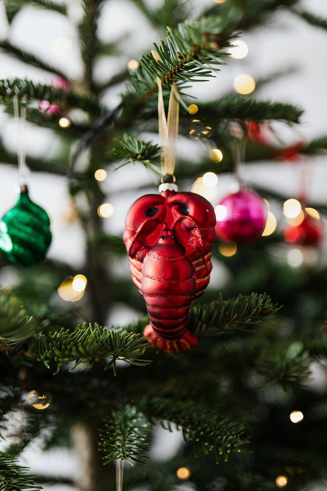 Lobster bauble on a Christmas tree