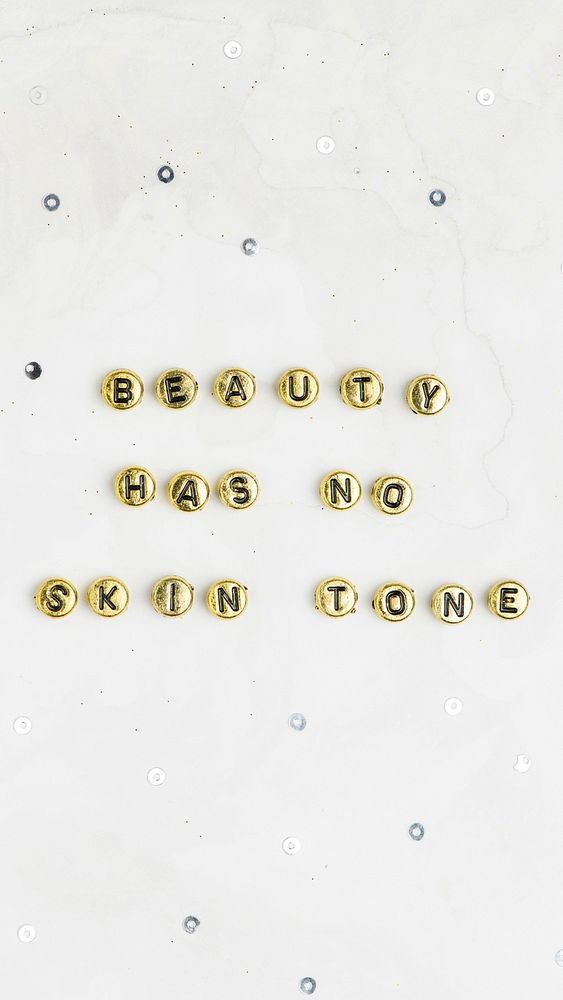 Beauty has no skin tone word beads lettering 