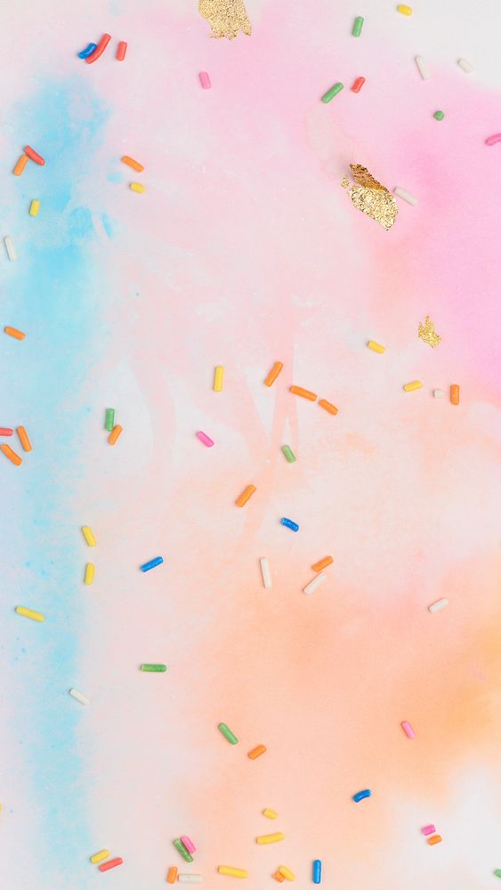 Sprinkles pastel watercolor phone background