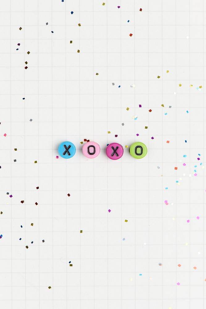 xoxo alphabet letter beads typography 