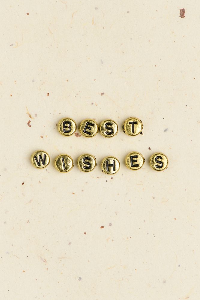 Best wishes beads word typography