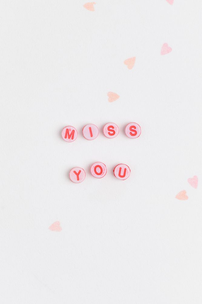 MISS YOU beads word typography