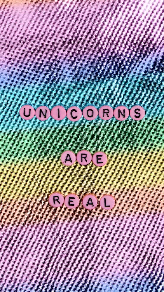 UNICORNS ARE REAL beads text typography