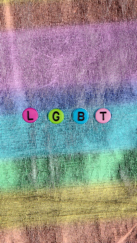 LGBT beads text typography on colorful background
