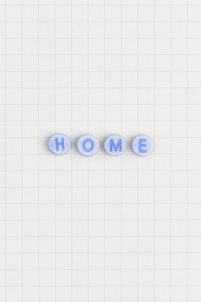 HOME beads text typography on white