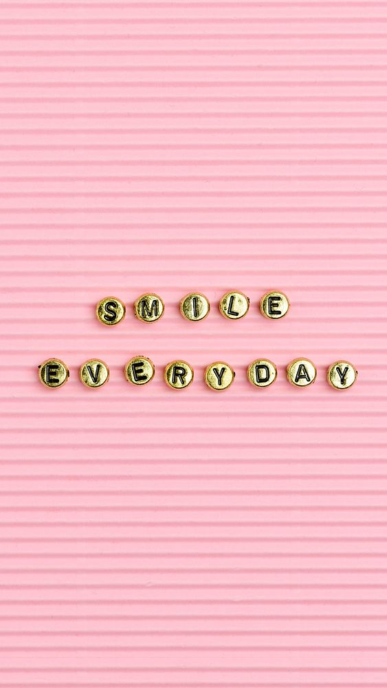 SMILE EVERYDAY beads word typography