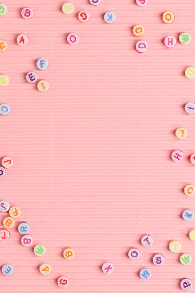 Letter beads border pink background design