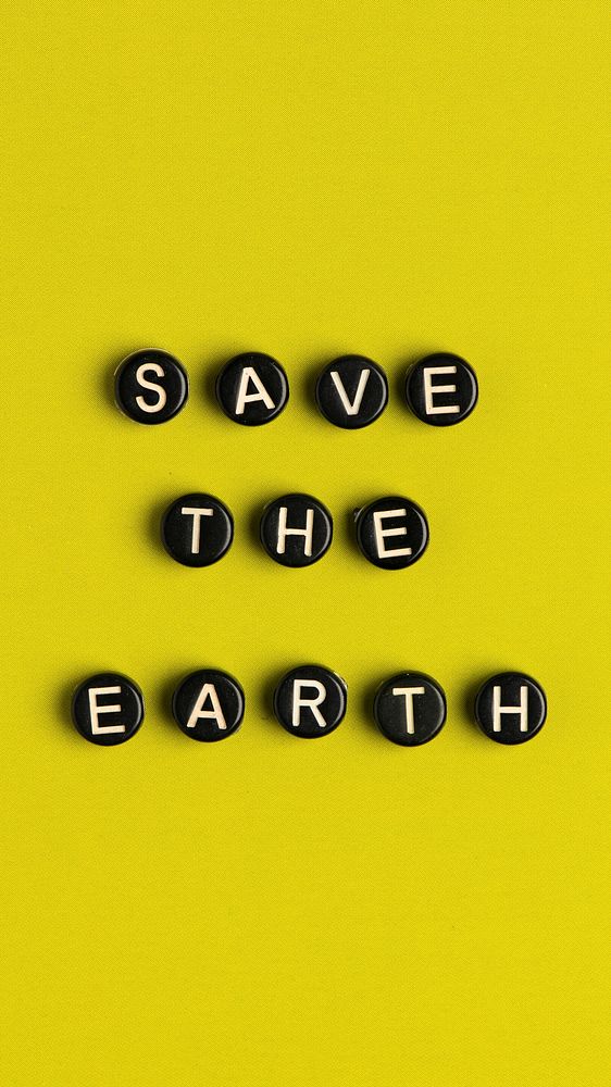 SAVE THE EARTH beads message typography