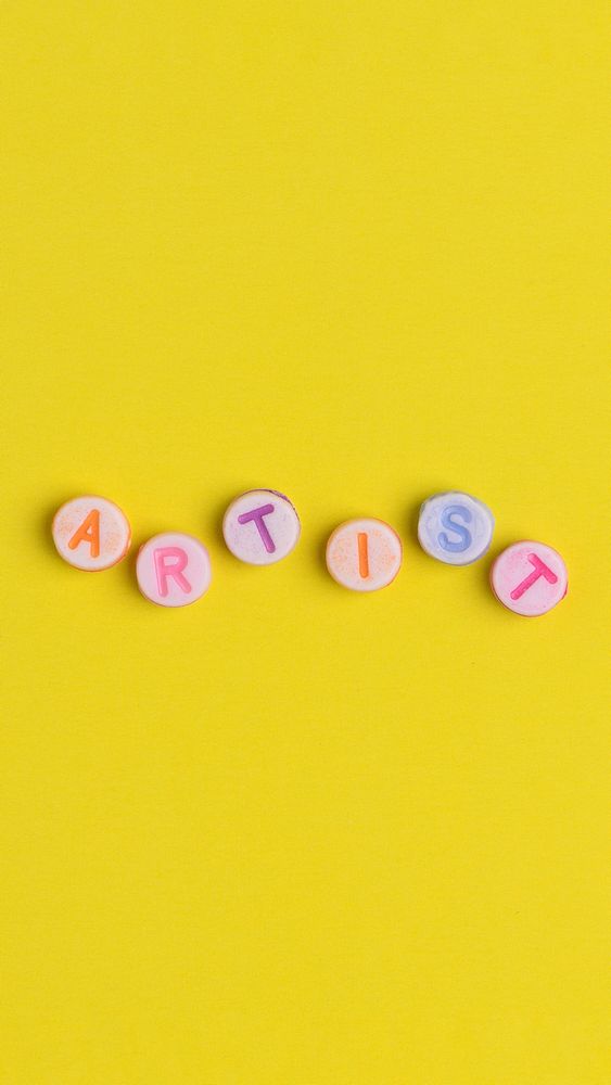 Colorful ARTIST beads word typography