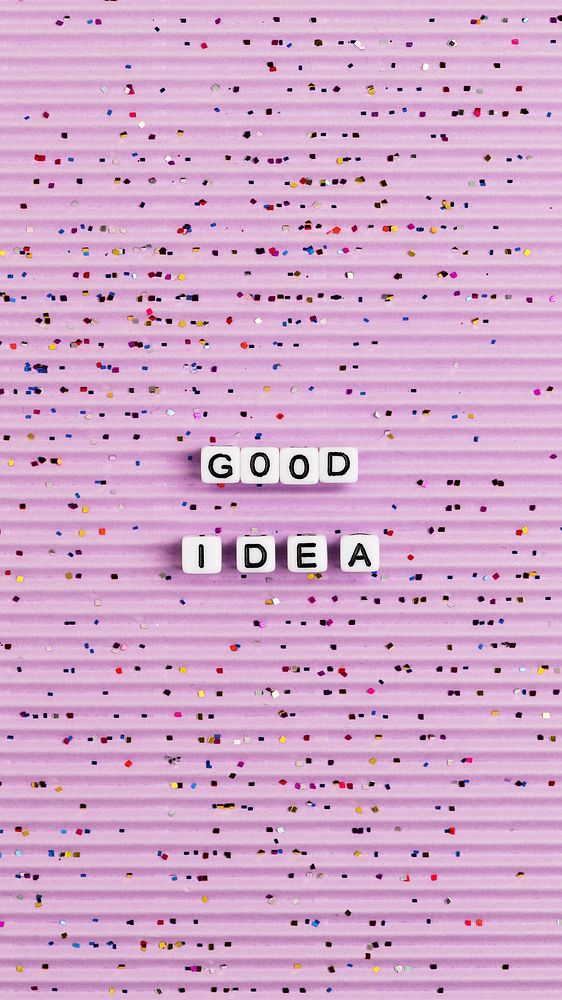 Good idea typography letter beads pink background